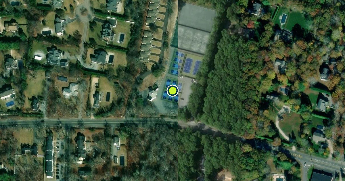 Satellite view of Suffolk County Pickleball Courts