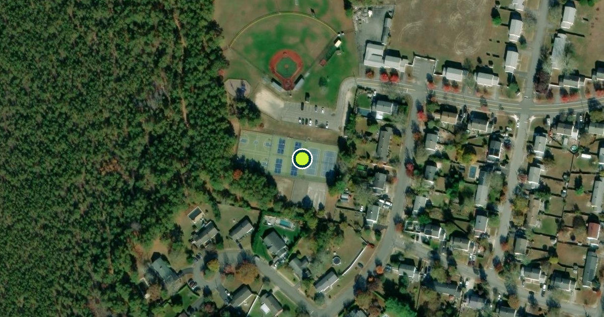 Satellite view of Suffolk County Pickleball Courts