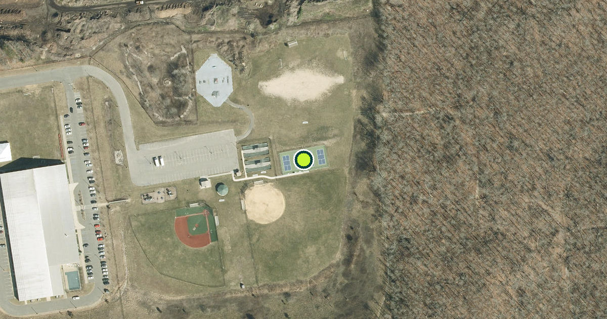 Satellite view of Suffolk County Pickleball Courts
