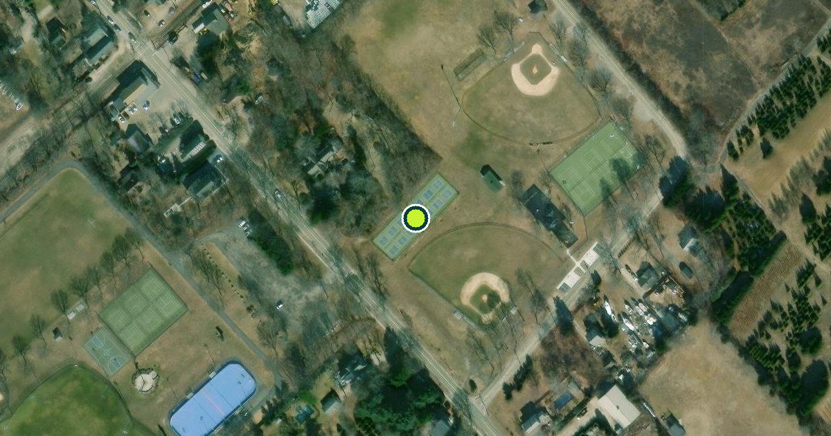 Satellite view of Suffolk County Pickleball Courts