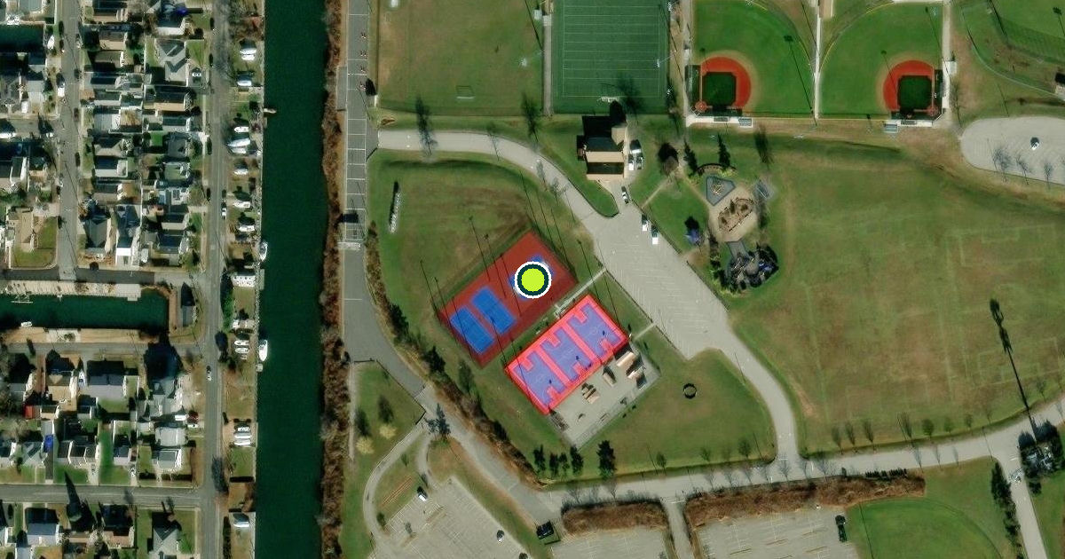 Satellite view of Suffolk County Pickleball Courts