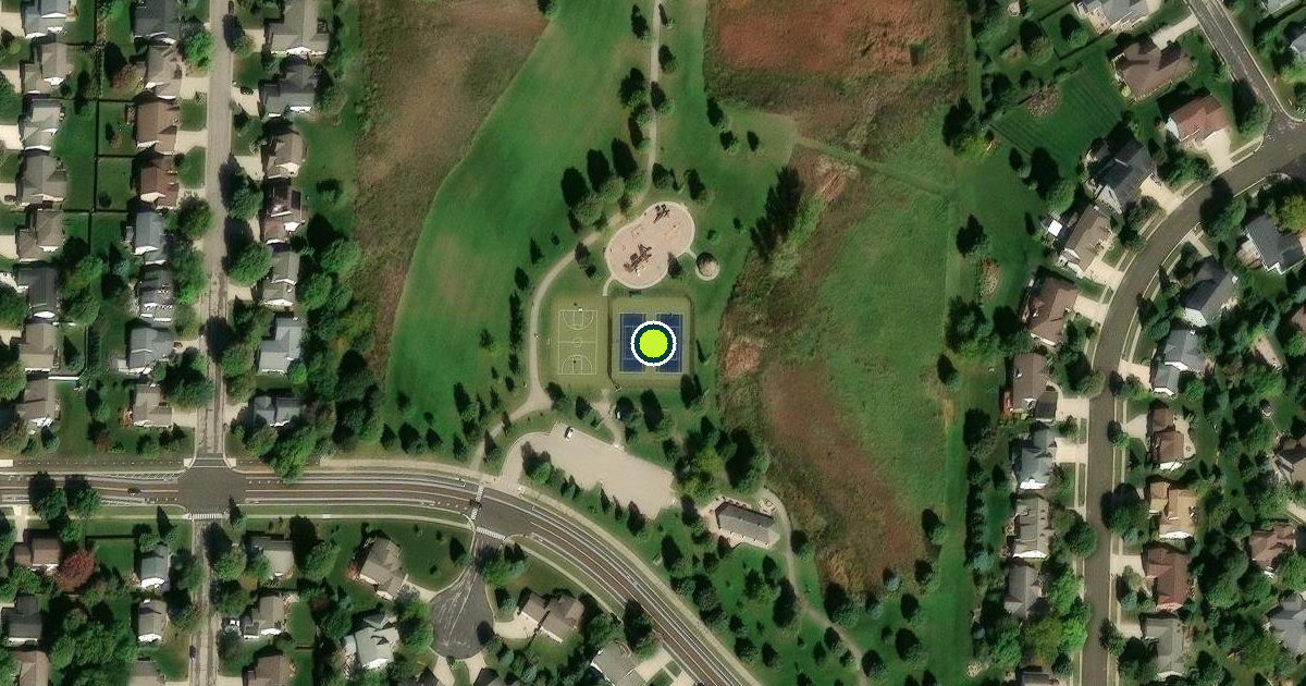 Satellite view of Sun Prairie Pickleball Courts