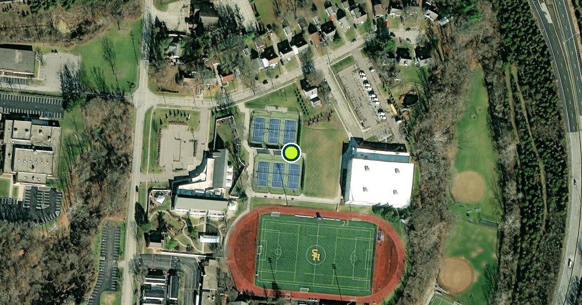 Satellite view of The Seven Hills School Pickleball Courts