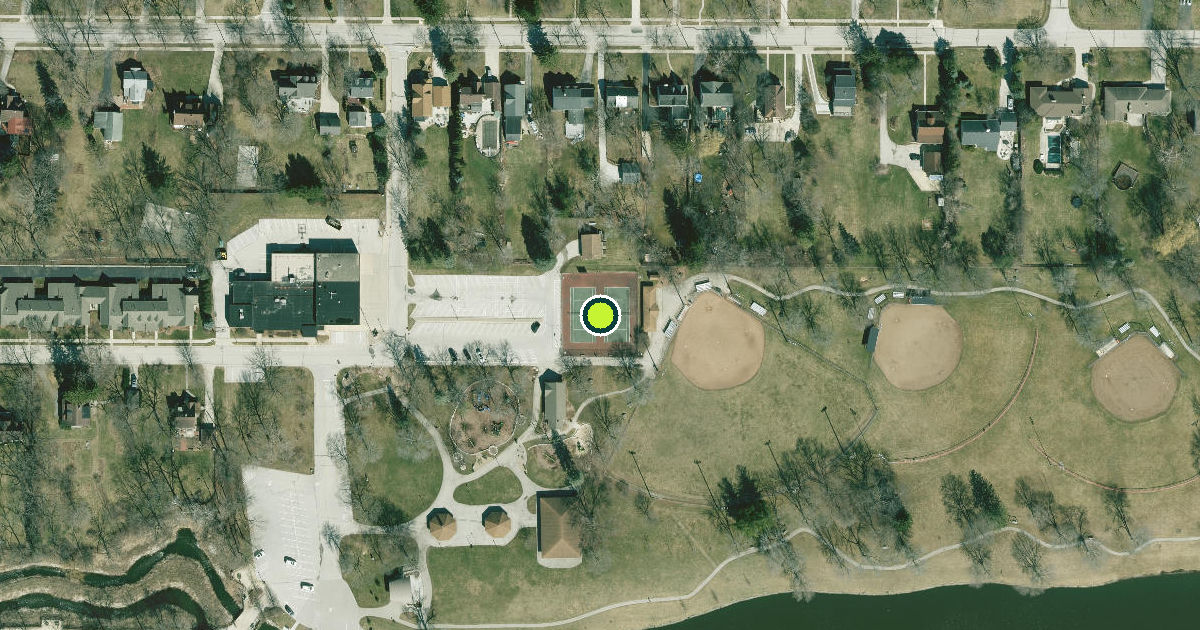 Satellite view of Thiensville Pickleball Courts