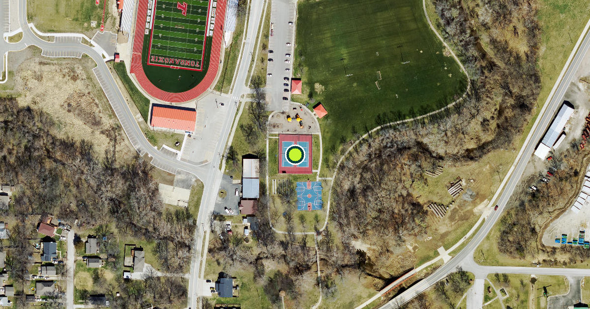 Satellite view of Tonganoxie Pickleball Courts