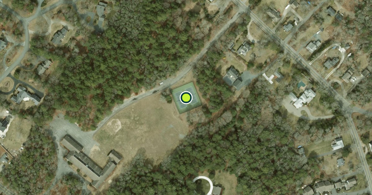 Satellite view of Town of Barnstable Pickelball and Tennis Courts