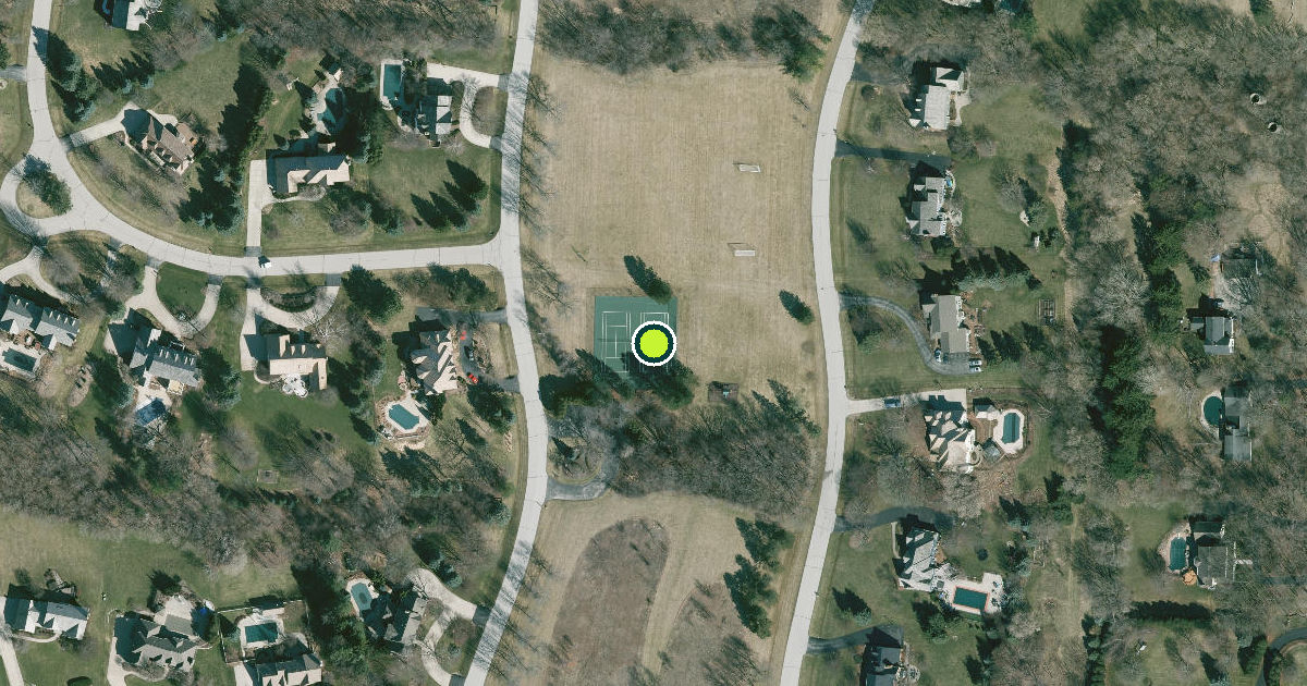 Satellite view of Town of Delafield Pickleball Courts