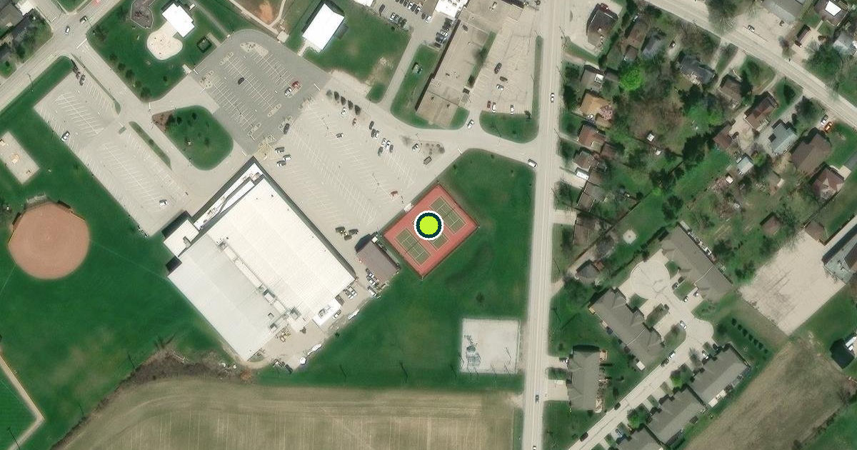 Satellite view of Town of Essex Pickleball Courts
