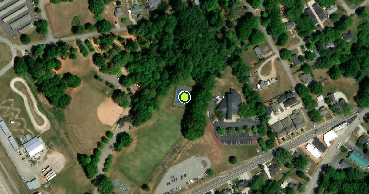 Satellite view of Travelers Rest Pickleball Courts