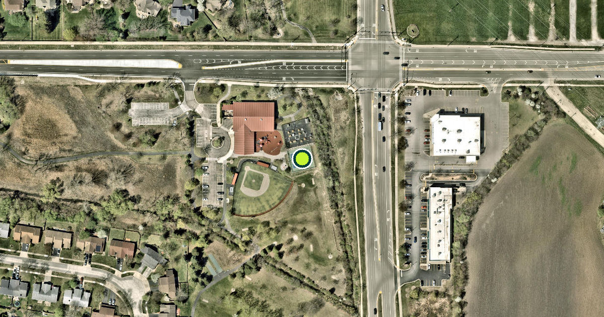 Satellite view of Twin Creeks Park Pickleball Courts