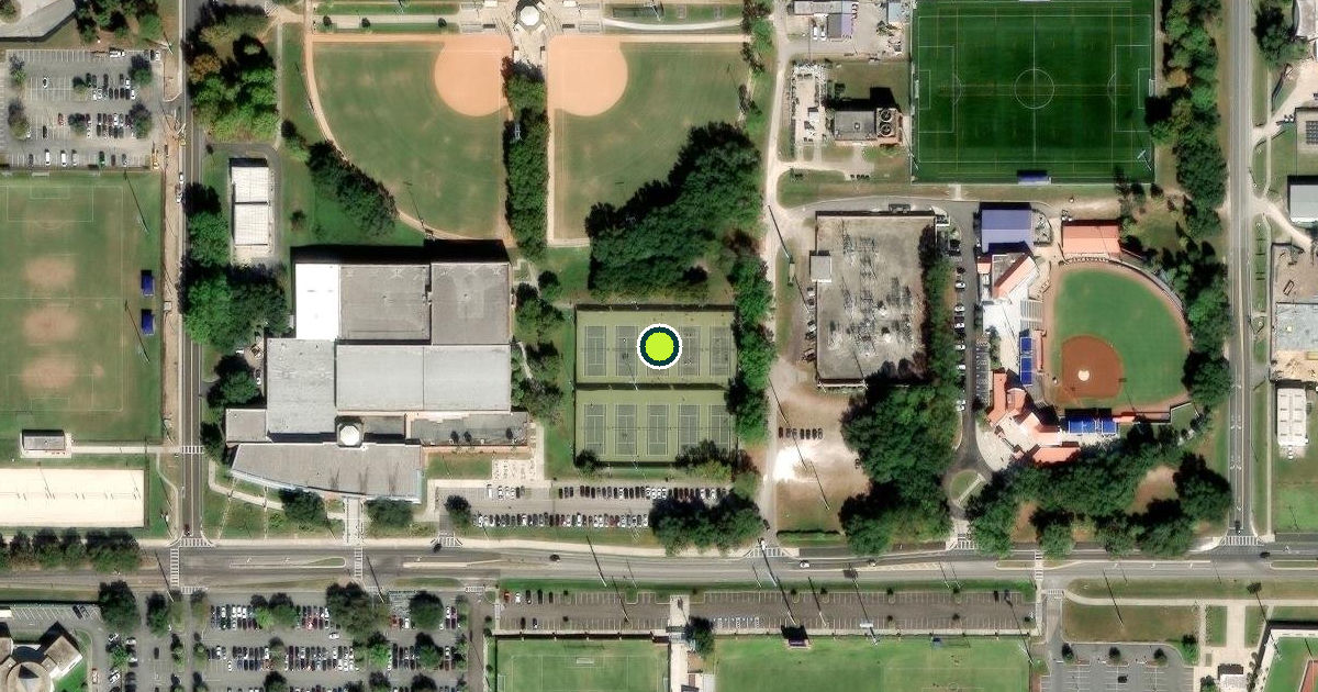 Satellite view of University of Florida Pickleball Courts
