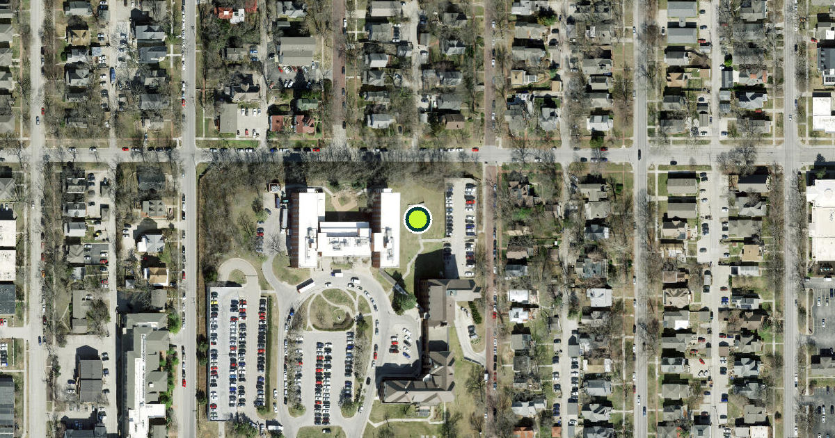 Satellite view of University of Kansas Pickleball Courts