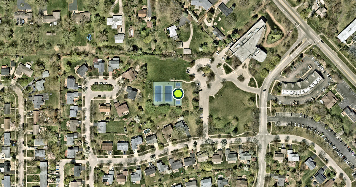 Satellite view of Vernon Hills Pickleball Courts