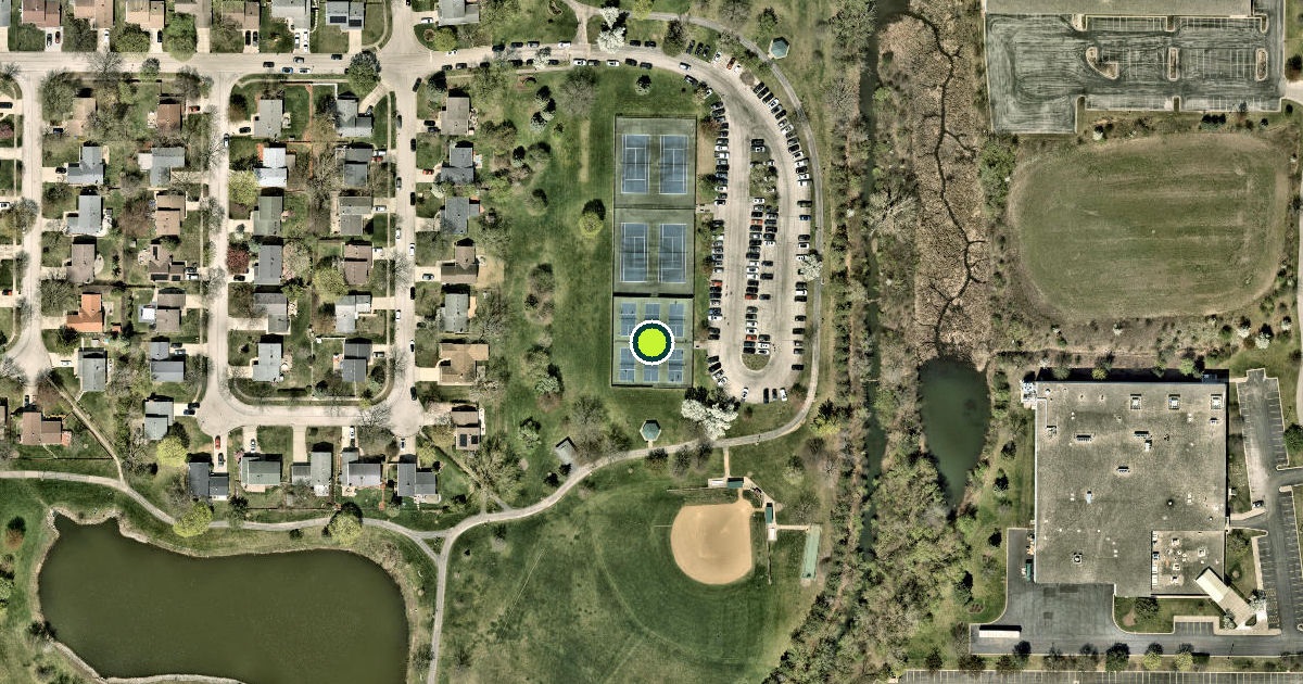 Satellite view of Vernon Hills Pickleball Courts