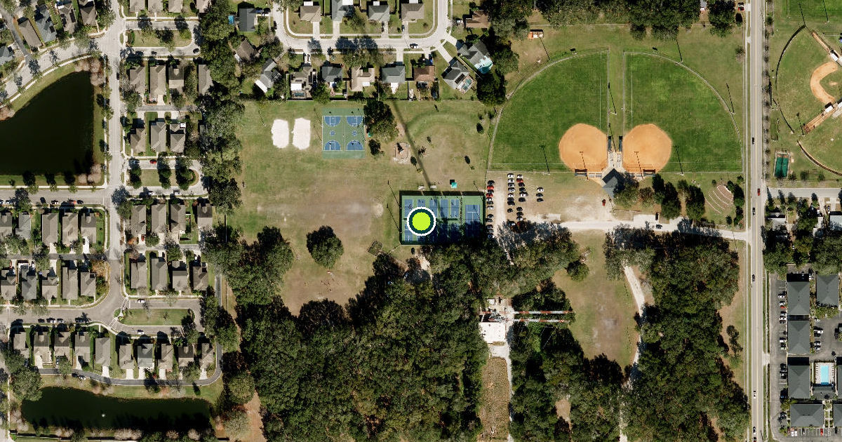 Satellite view of Veterans Memorial Park Pickleball Courts