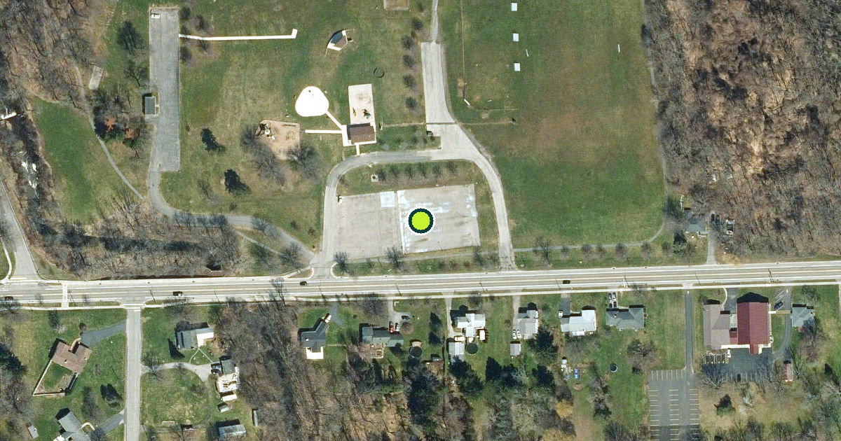 Satellite view of Village of Albion Pickleball Courts