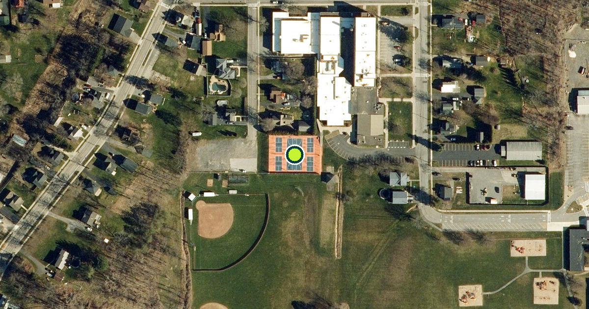 Satellite view of Village of Livonia Pickleball Courts