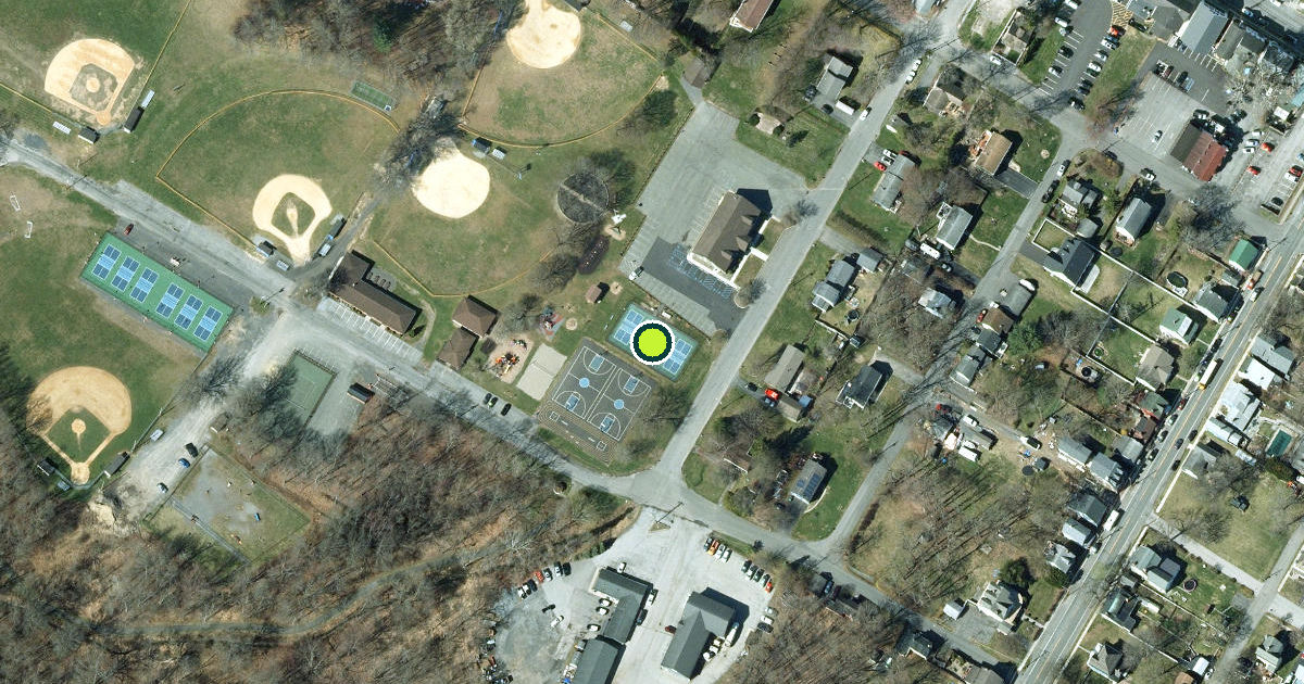Satellite view of Village of Montgomery Pickleball Courts