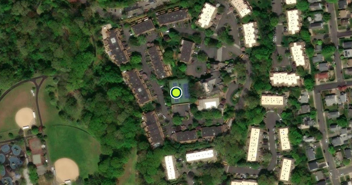 Satellite view of Village of North Hills Pickleball Courts