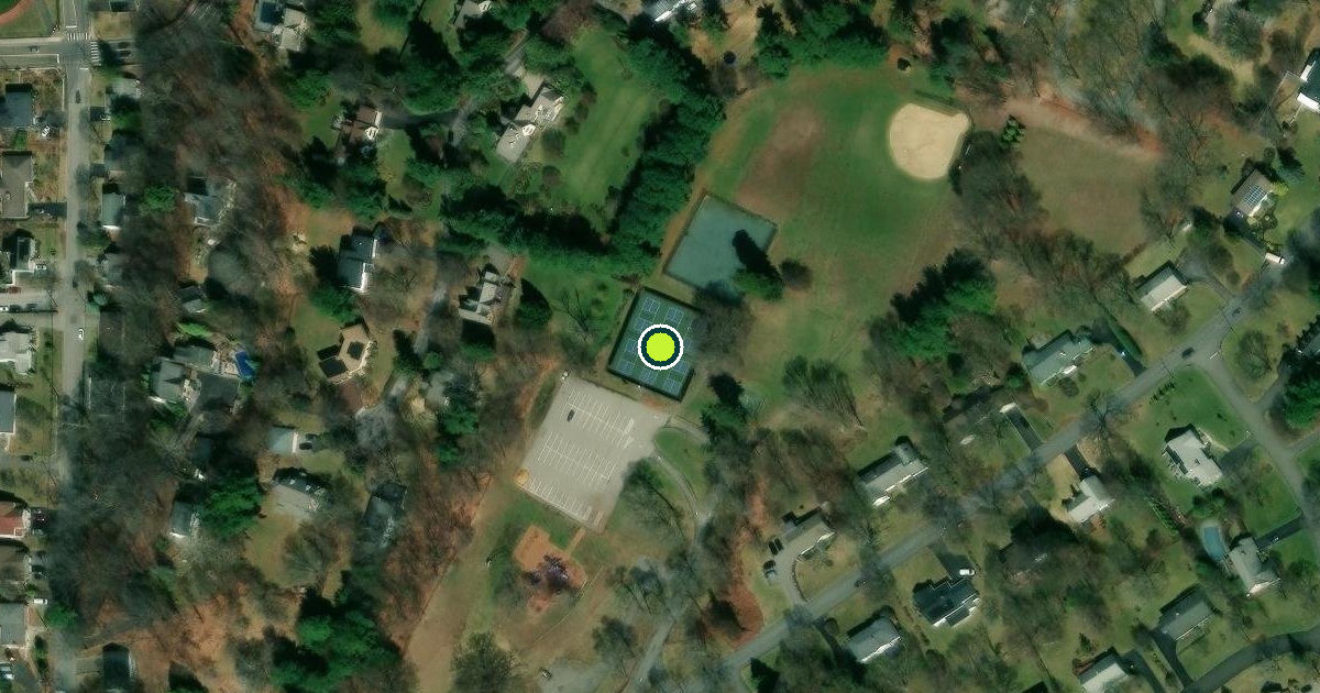 Satellite view of Village of Ossining Pickleball Courts