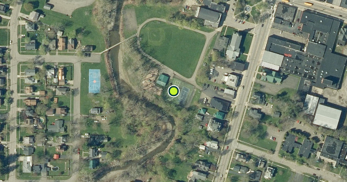 Satellite view of Village of Silver Creek Pickleball Courts