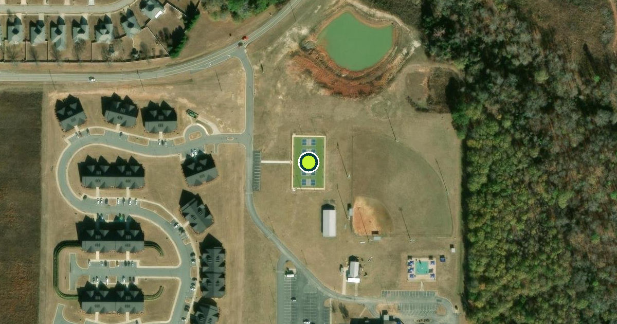 Satellite view of Warner Robins Pickleball Courts