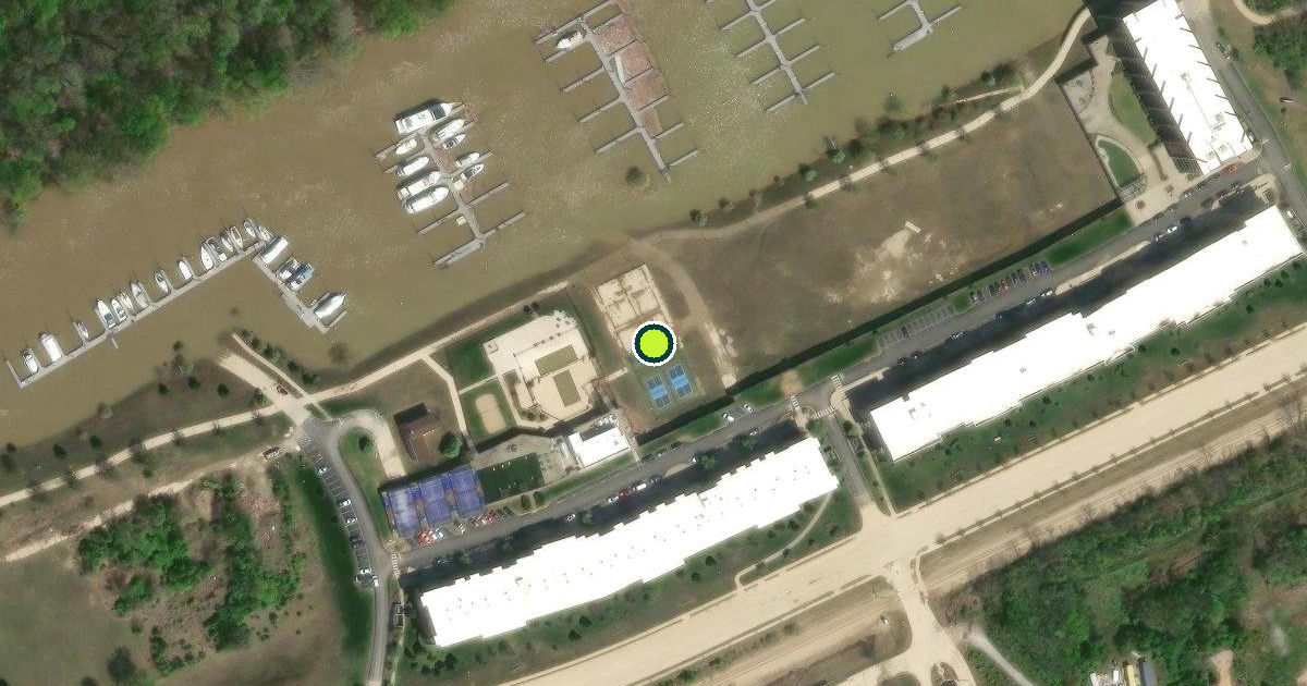 Satellite view of Waterfront Park Pickleball Courts