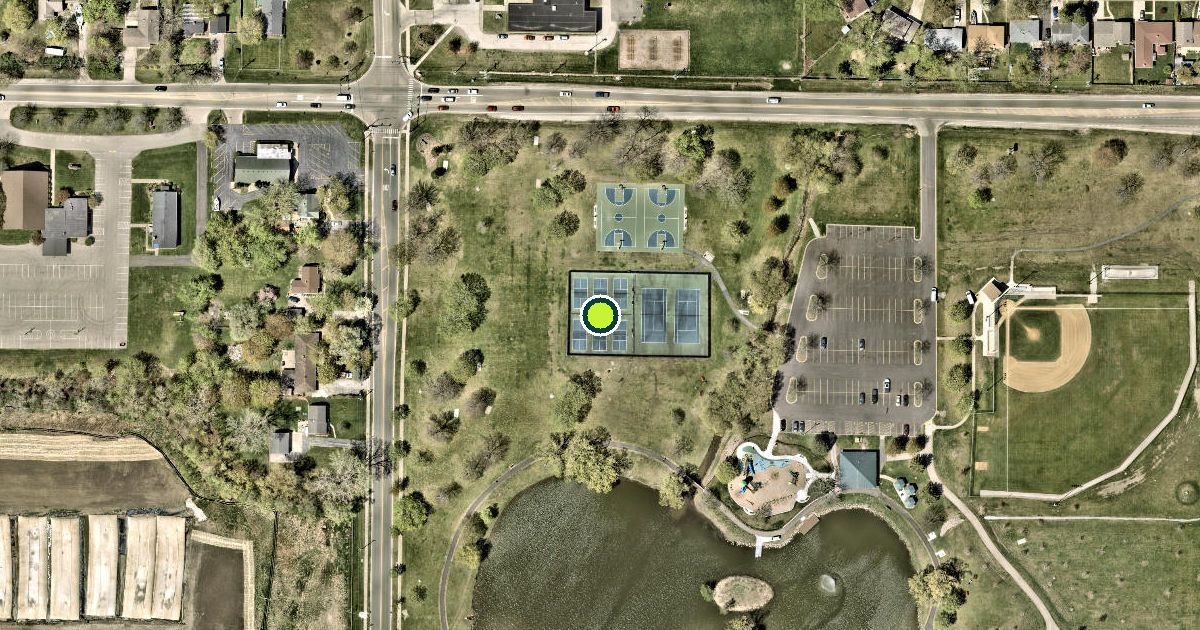 Satellite view of Waukegan Pickleball Courts