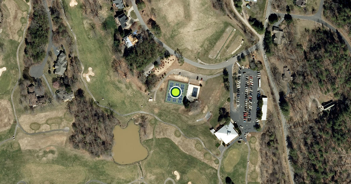 Satellite view of Weaverville Pickleball Courts