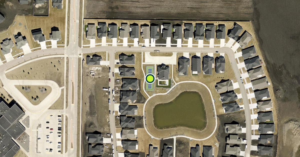 Satellite view of West Fargo Pickleball Courts