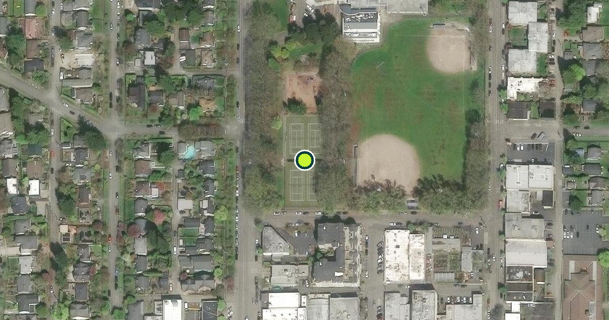 Satellite view of West Magnolia Playfield Pickleball Courts