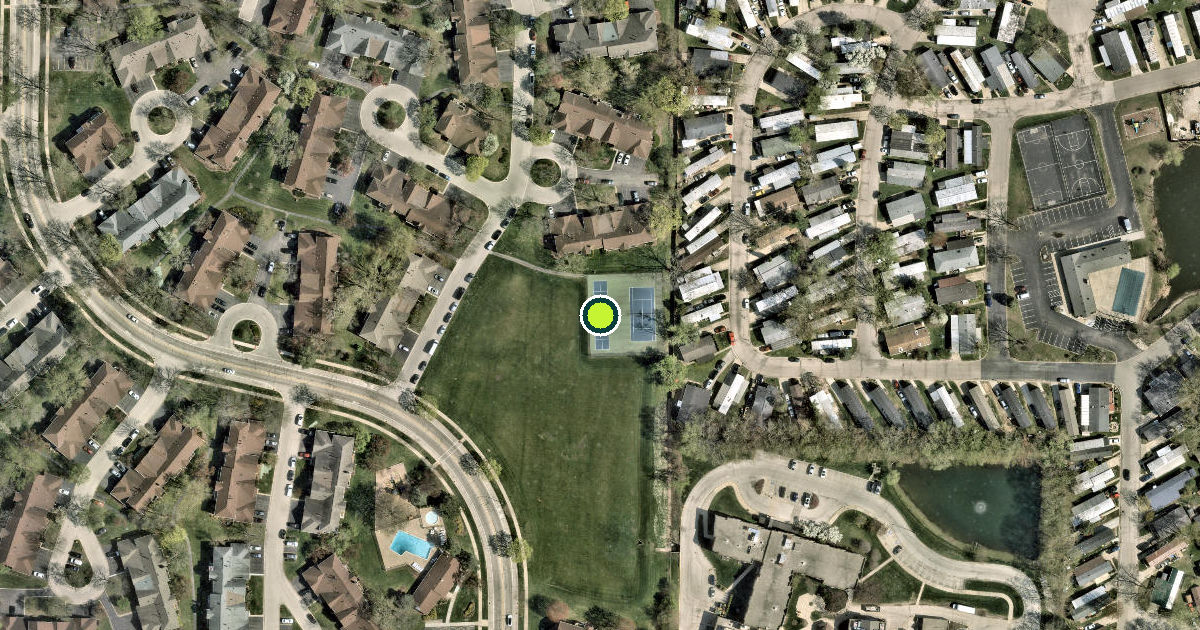Satellite view of Wheeling Pickleball Courts