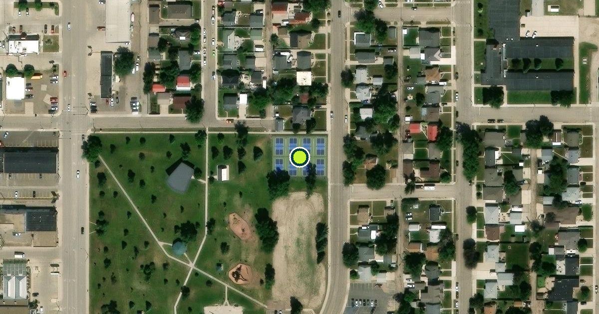 Satellite view of Williston Pickleball Courts