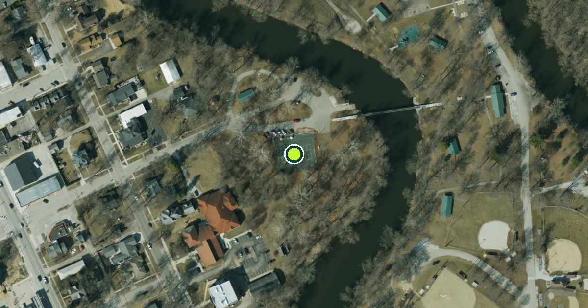 Satellite view of Winamac Pickleball Courts