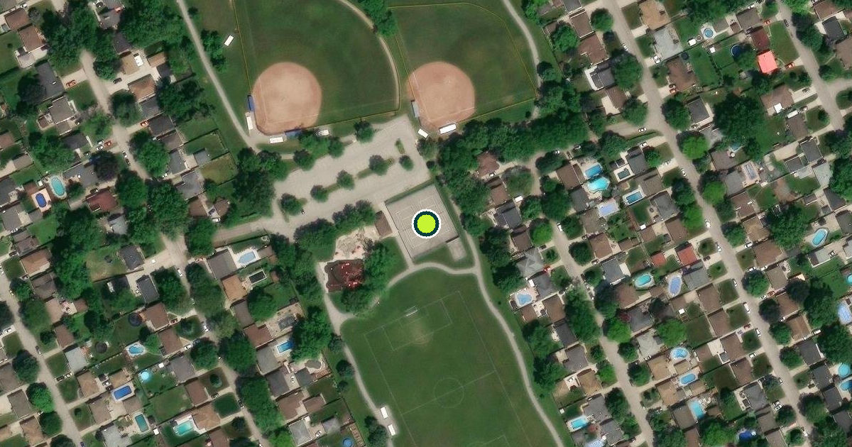 Satellite view of Windsor Pickleball Courts