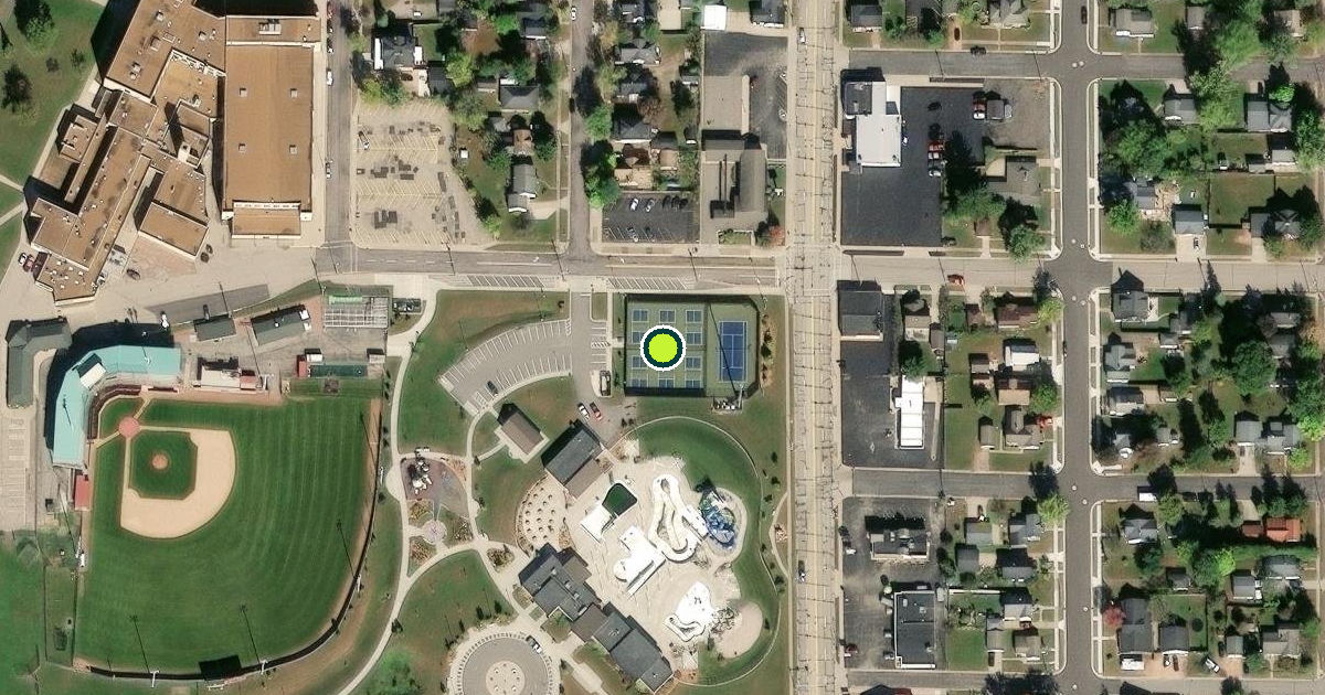 Satellite view of Wisconsin Rapids Pickleball Courts