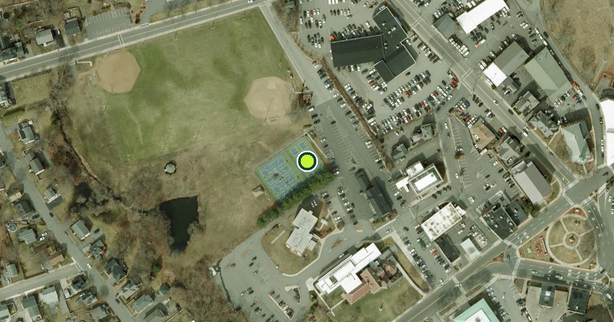 Satellite view of Woburn Pickleball Courts